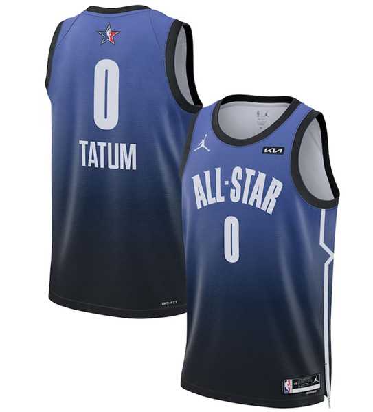 Mens 2023 All-Star #0 Jayson Tatum Blue Game Swingman Stitched Basketball Jersey Dzhi->2023 all star->NBA Jersey